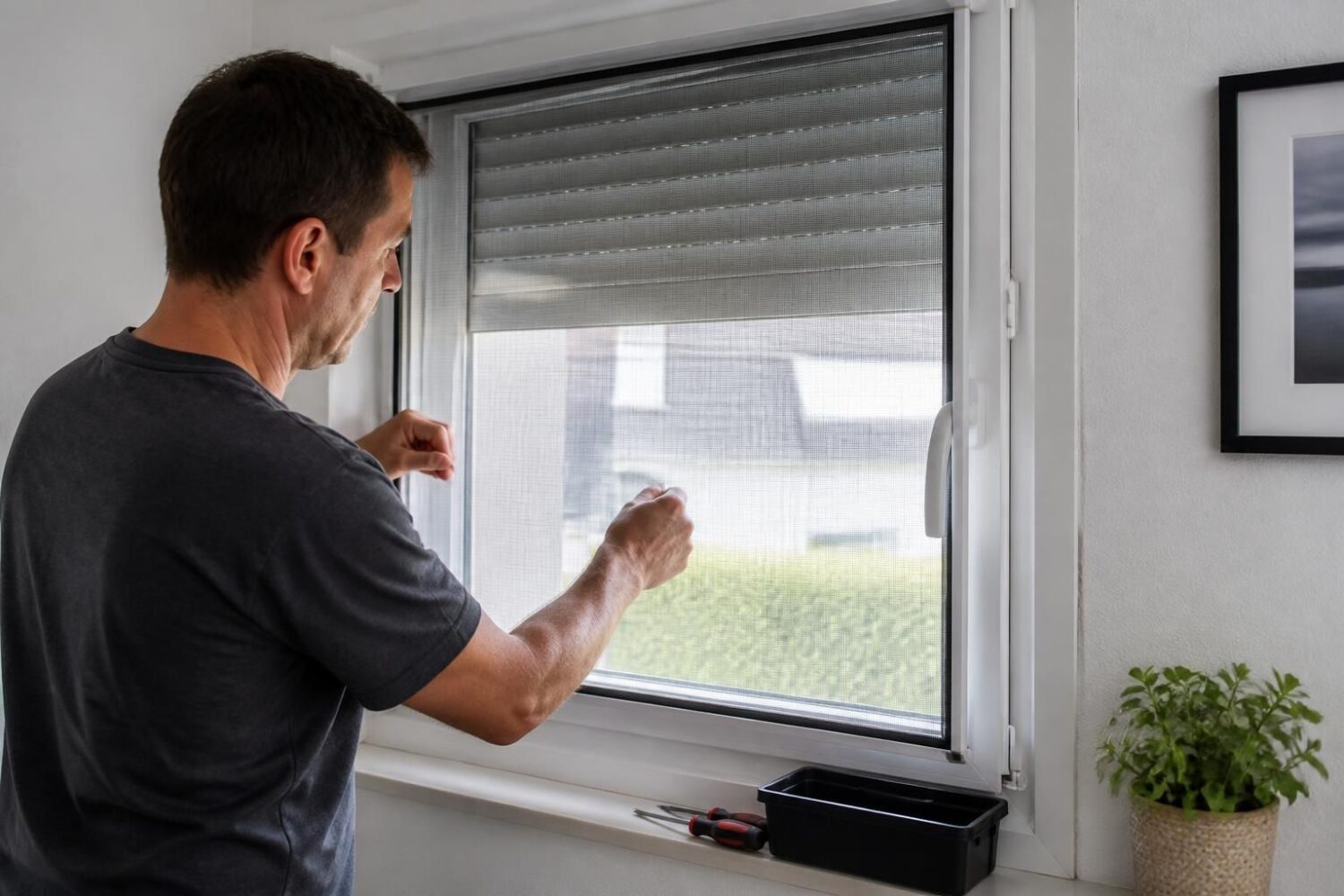 Installer une moustiquaire sur une fenêtre avec volet roulant