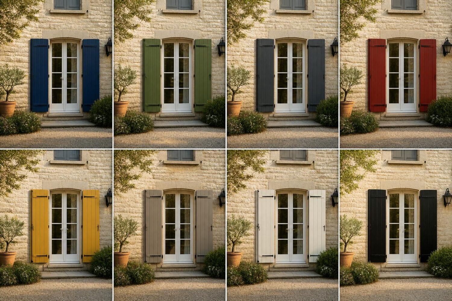 Quelle couleur de volets pour une façade ton pierre ? 8 associations qui marchent