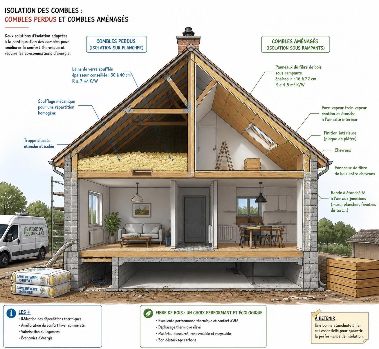 découvrez quel est le meilleur isolant pour vos combles perdus ou aménagés afin d'optimiser confort et économies d'énergie dans votre maison.